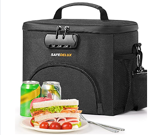 Insulated Lunch Bag with Combination Lock - Durable, Leakproof, Soft Cooler Bag