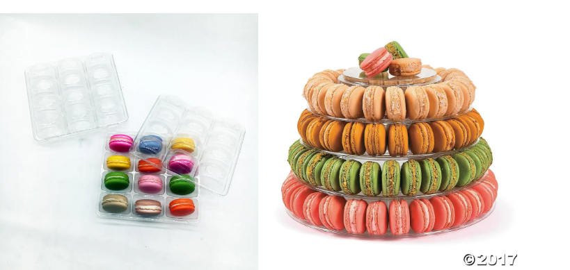 6 Pack Custom Macaron Clear Tray Recyclable Plastic Macaron Chocolate Tray