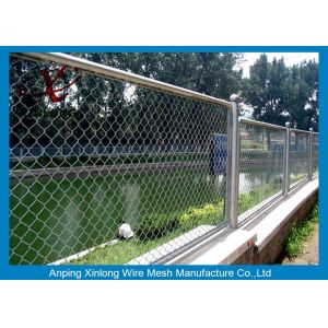 Road / Courtyard Jet Black Chain Link Fence / Diamond Wire Mesh