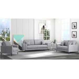 Cheap 3 Piece Sofa set with Pillows, Light Gray Linen for sale