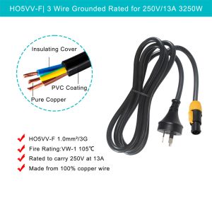 UK to C13 Power Cord 10A 250V for Computers and Monitors