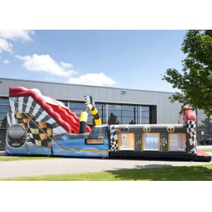 Race Car Theme Large Inflatable Slide For Kids And Adult With Obstacle Part