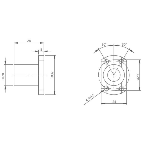 Nema 23 57mm Hybrid Ball Screw Stepper Motor 1.8° Step Angle 4 Lead Wires For Medical Diagnostic Equipment