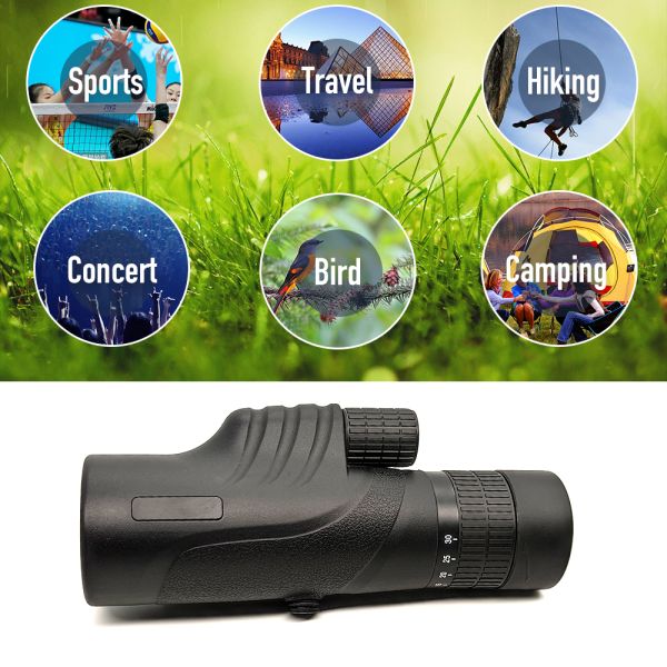 Adults Kids 10-30X42 Compact Portable Monocular Telescope For Bird Watching