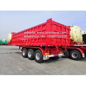 3 Axles Dumping Tipper Semi Trailer 20-50CBM Front Lifting Hydraulic For Sand Stone Gravel  Efficient  Mining And Transportation Industry