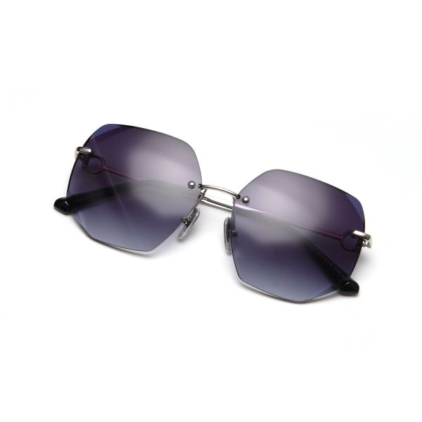 Frameless Sunglasses Gradient Sunglasses Women'S Metal Frame Polarized Vintage