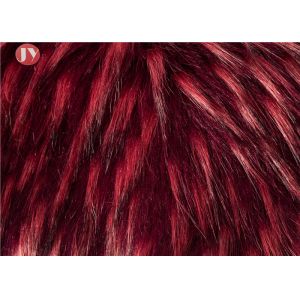 Cheap Acrylic Luxury Fur Fabric With 75mm Wine Red Flecks Healthy Dyeing Environmental for sale