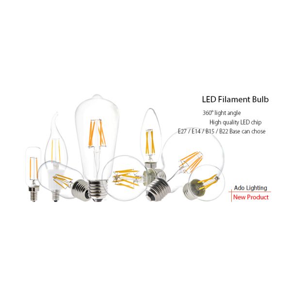 8W Edison A60 glass global LED Filament Bulb Candle C35Light E27 A60 cover