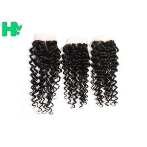 China 100% Density Brazillian Human Hair Lace Clsure Deep Wave SGS on sale