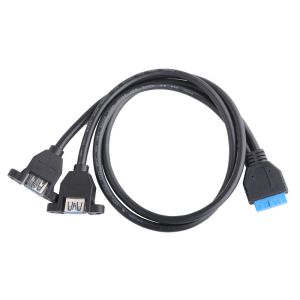 USB 3.0 Front Panel Motherboard 19/20 Pin Cable To USB Female Splitter Adapter
