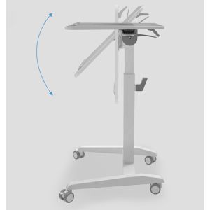 Customizable Simple Coffee Work Station with Pneumatic Lift and Rustic Wood