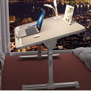 China White Luxury Folding Manual Height Adjustable Desk 650 mm for Boss Manager Meeting on sale