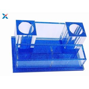 KTV Crystal Acrylic Microphone Stand , Smooth Surface Clear Plastic Display Box