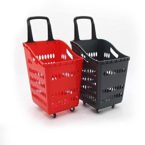 Cheap High Durability Plastic Trolley Basket with Plastic HDPP Material and Ergonomic Grip for Smooth Shopping Experience for sale