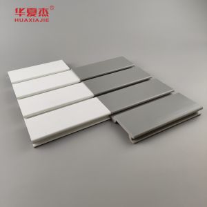China Wholesale Pvc Slat Wall Panel White And Grey Garage Panel Waterproof Wall Decoration Ondoor on sale