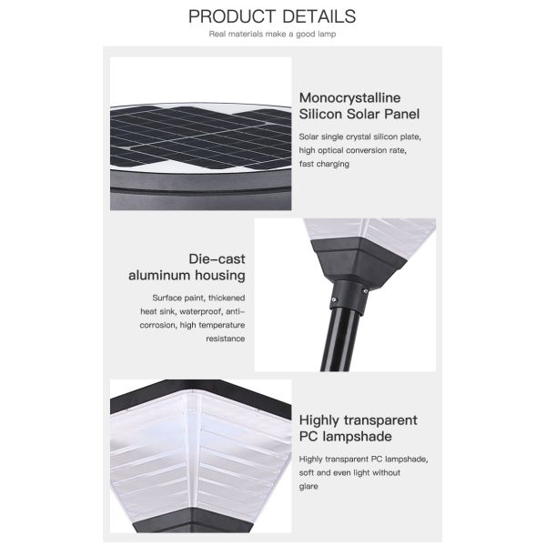 IP65 Modern All In One Integrated Solar Street Light With Monocrystalline Silicon Panel
