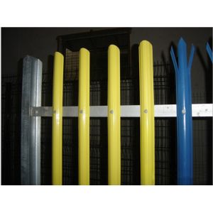 Green H2100mm Security Palisade Fencing With Triple Pointed Top