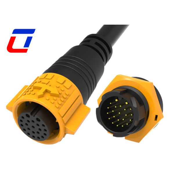 Multi Pin 2+20 Waterproof Plug Socket Cable Connector 2 Pin Push Lock Quick