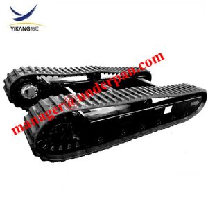 Hydraulic crawler rubber track undercarriage system for mobile crusher drilling