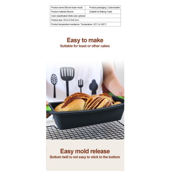 Non Stick Silicone Toast Baking Mould With Anti Slip Handle
