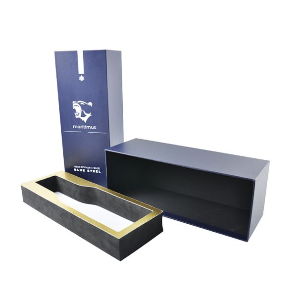 Blue Red Wine Bottle Packaging Box for Display Product