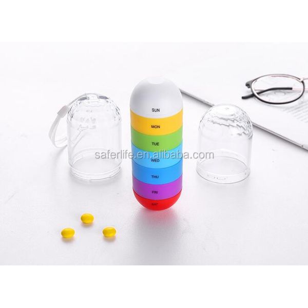 Fashionable pill storage box with 7 compartments for 7 days