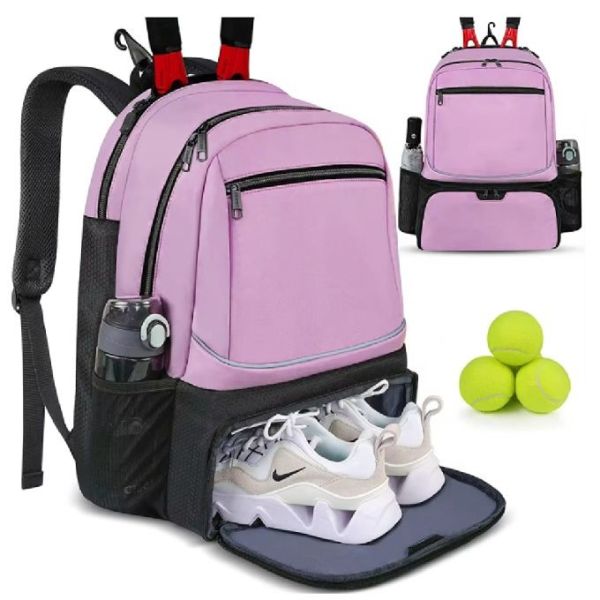 Quality Custom Tennis Backpack For 2 Rackets With Separate Shoe Space To Hold Badminton Squash Racquets wholesale