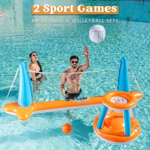 AJUNION PVC Inflatable Volleyball Pool Floating Swimming Float for Max Capacity