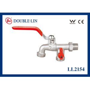 Washing Machine 1/2 Brass Bibcocks With Flating Lever Handle And PTFE Seat Double O-ring Stem Type