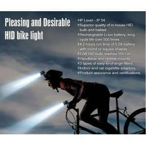 550Lm Newest Super Quality Weatherproof Japan PSE Rechargeable Bike HID Driving