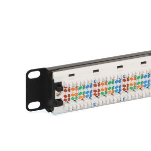 Straight 1U RJ45 Network Patch Panel 24 Port Cat6 Rack Mount