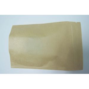Clear Front Brown Kraft Paper Three Side Seal Bag For Cookies Packaging