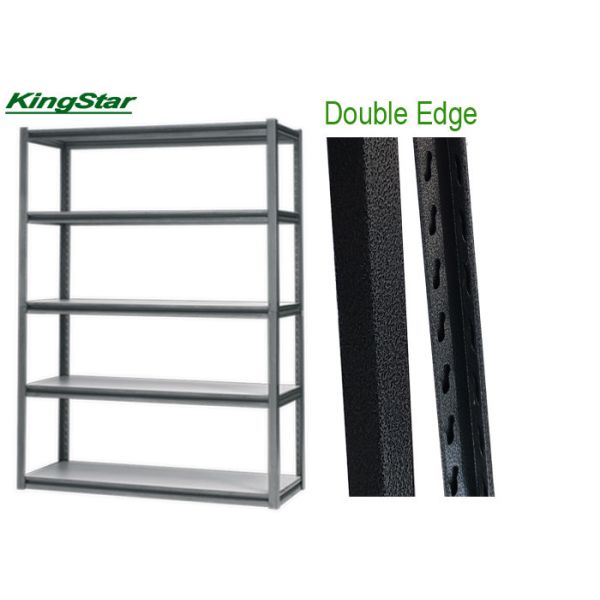 Double Edge Boltless Shelving Unit , Boltless Steel Shelving With Plastic