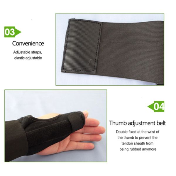 Black Orthopedic Rehabilitation Products Wrist And Thumb Splint Support Brace For Carpal Tunnel