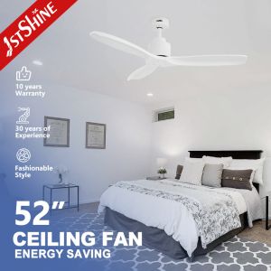 Decorative Dc Motor Odm Remote Led Ceiling Fan White Modern 3 Solid Blade