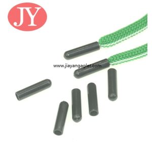 Jiayang aglet Glossy black color tube shape ABS plastic tipping plastic aglets