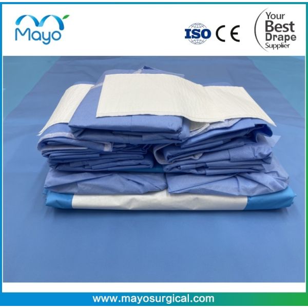 Waterproof Nonwoven Surgical Lithotomy Drape Pack With Leggings