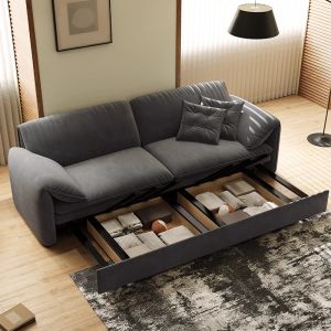 Pull Out Folding Sofa Bed Dual Use Home Living Room Multi Functional Double Size