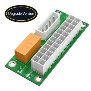 Cheap ATX2ATX-N03 Dual PSU Adapter ATX 24Pin to 4Pin SATA Power Sync Starter Card Extension Cable Riser Adapter for sale