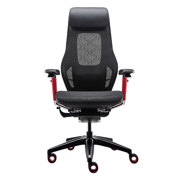 Deluxe Real Leather Headrest 5D Arms Racing Style Breathable Mesh Computer Desk