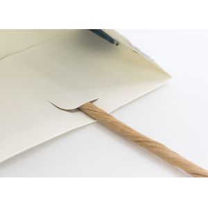 Flat Bottom Fancy Christmas Wrapping Paper Bag Grossgrain Ribbon Handle