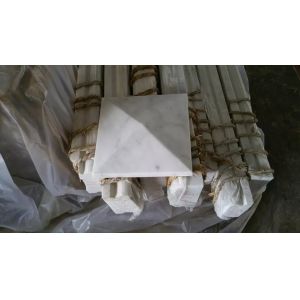 Cheap White Marble Column Cap, Wall Coping Stone, Guangxi White Marble Pillar Cap, China Carrara Marble Pier Cap for sale