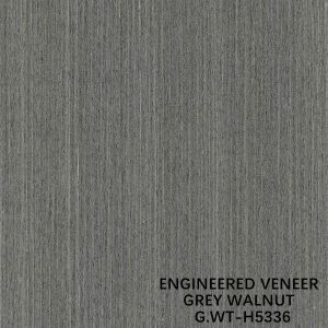 Engineered Walnut Wood Veneer Silver Color Straight Fine Line Grain For Door And