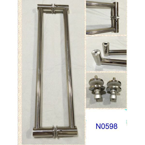 Quality SUS304 Polished Chrome shower handle / glass door handle N0598 wholesale
