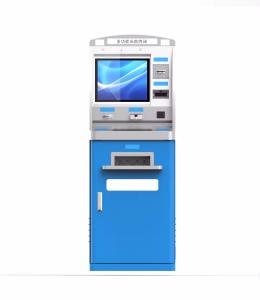 Cheap Customized LED Lights Self Service Kiosk with Integrated Disorder Card Issuance System and Credit Card Capability for sale