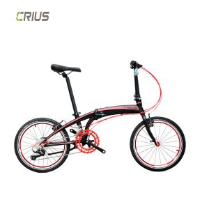 20 Inch Folding Bicycle with 9 Speed Gears and Portable Design Made of Alloy