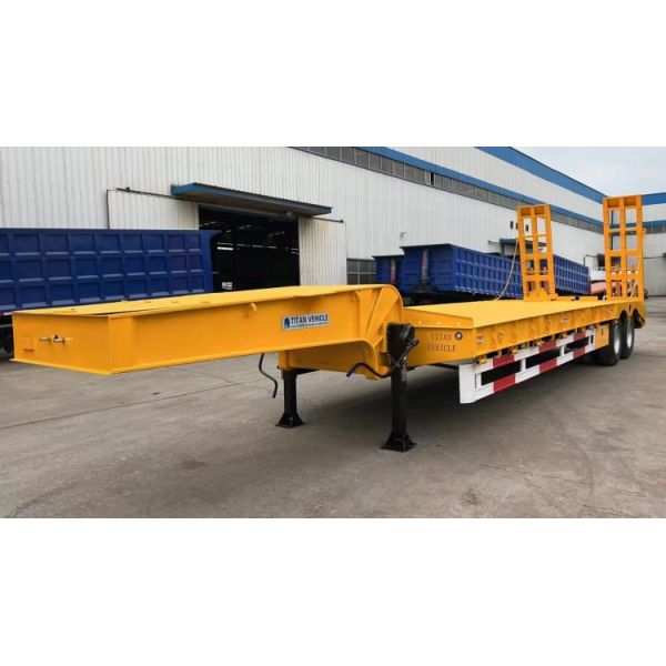 2 Axle 40 Feet Heavy Load Semi Low Bed Trailer for Sale in Congo