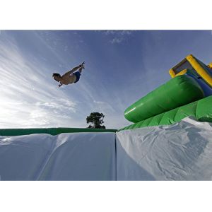 Yellow / Blue and Green Dry and Wet Slides , Inflatable Crazy Drop Kick Slide