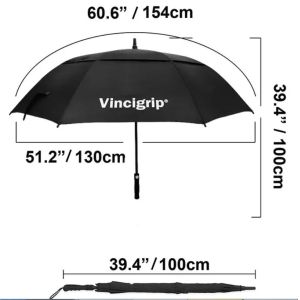 Double Layer Windproof Auto Open Straight Golf Umbrella With Customized Logo