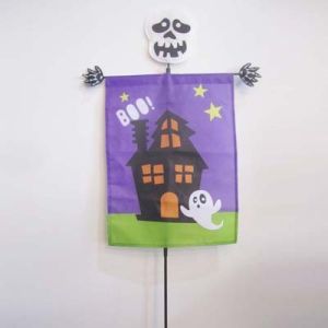 Cheap Halloween Garden Flag Haunted house with Skull for sale